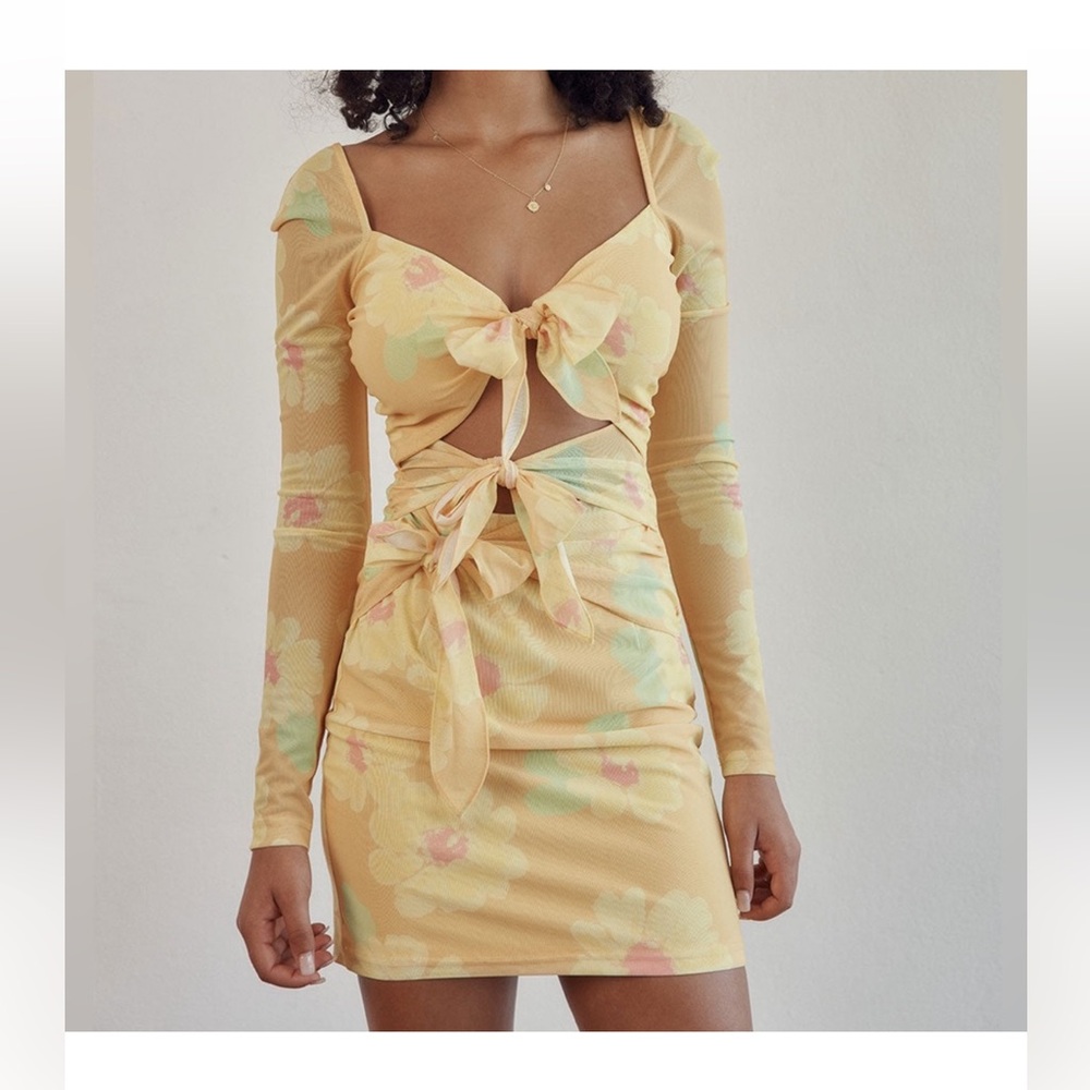 Sabo Skirt Yellow Floral Long Sleeve Dress